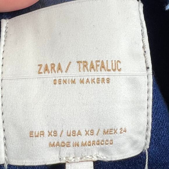 Zara Denim Patchwork Frayed Sleeveless Overall Romper XS Western Coastal Cowgirl - Picture 8 of 8